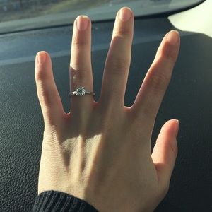 Harlings Round .6 diamond engagement ring with diamond band